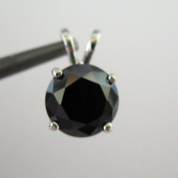 2.45ct Real Natural Black Diamond Necklace, Certificate, Free Diamond Tester - Picture 3 of 11
